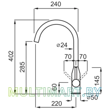 Смеситель Elleci Adige M79 Aluminium (MMKADI79) картинка 2